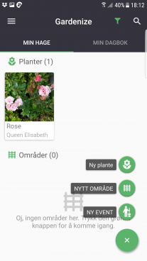 Gardenize Nytt område Gardenize Nytt område