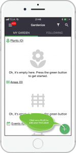Mobile app for gardening screen shot